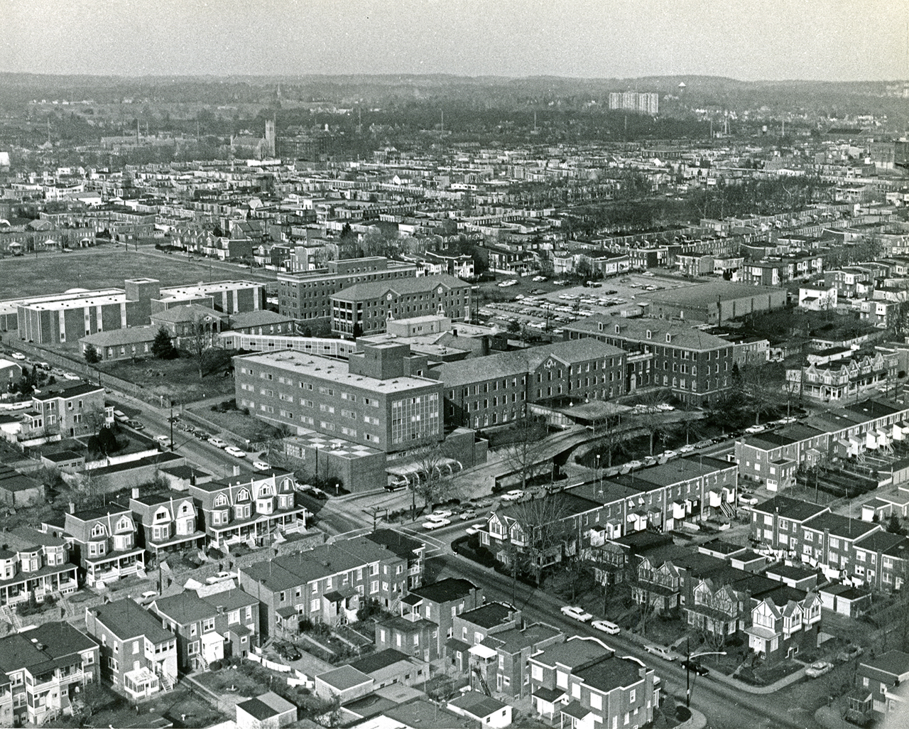 An aerial view of Wilmington General Hospital in 1966