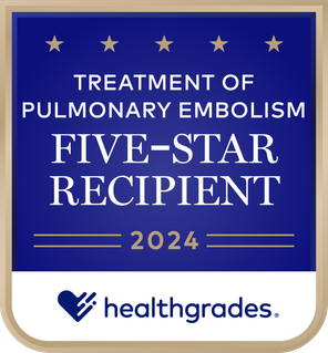 Treatment of Pulmonary Embolism Five-Star Award Healthgrades