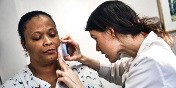 Doctor checking on bone cancer