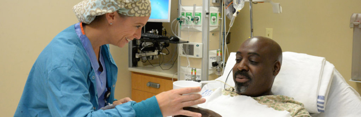 Nurse taking care of a patient