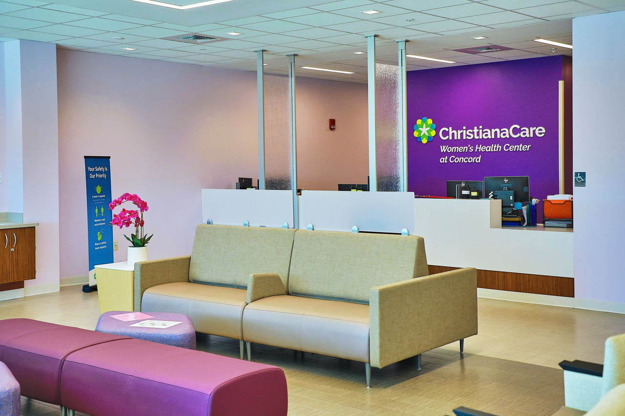 Lobby of ChristianaCare Women's Health at Concord Health Center