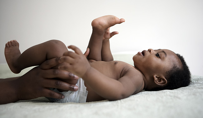Baby in a diaper