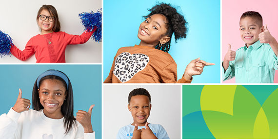 A collage of pictures of children