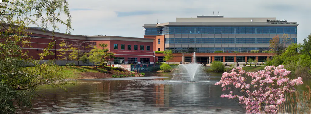 An external view of the Helen F. Graham Cancer Center & Research Institute