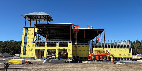 An exterior under construction view of ChristianaCare Springfield