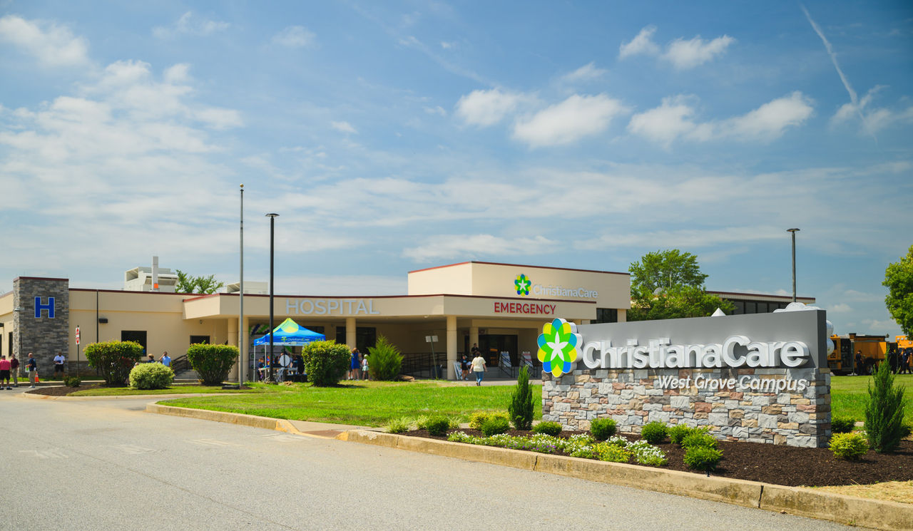 An outside view of the ChristianaCare West Grove Neighborhood Hospital