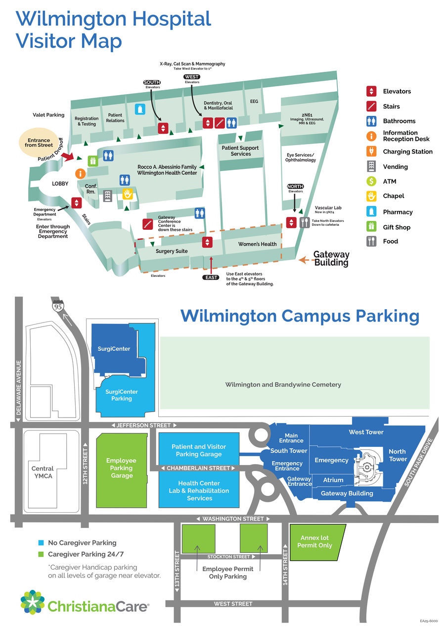 Maps of Wilmington Hospital and Wilmington Campus Parking