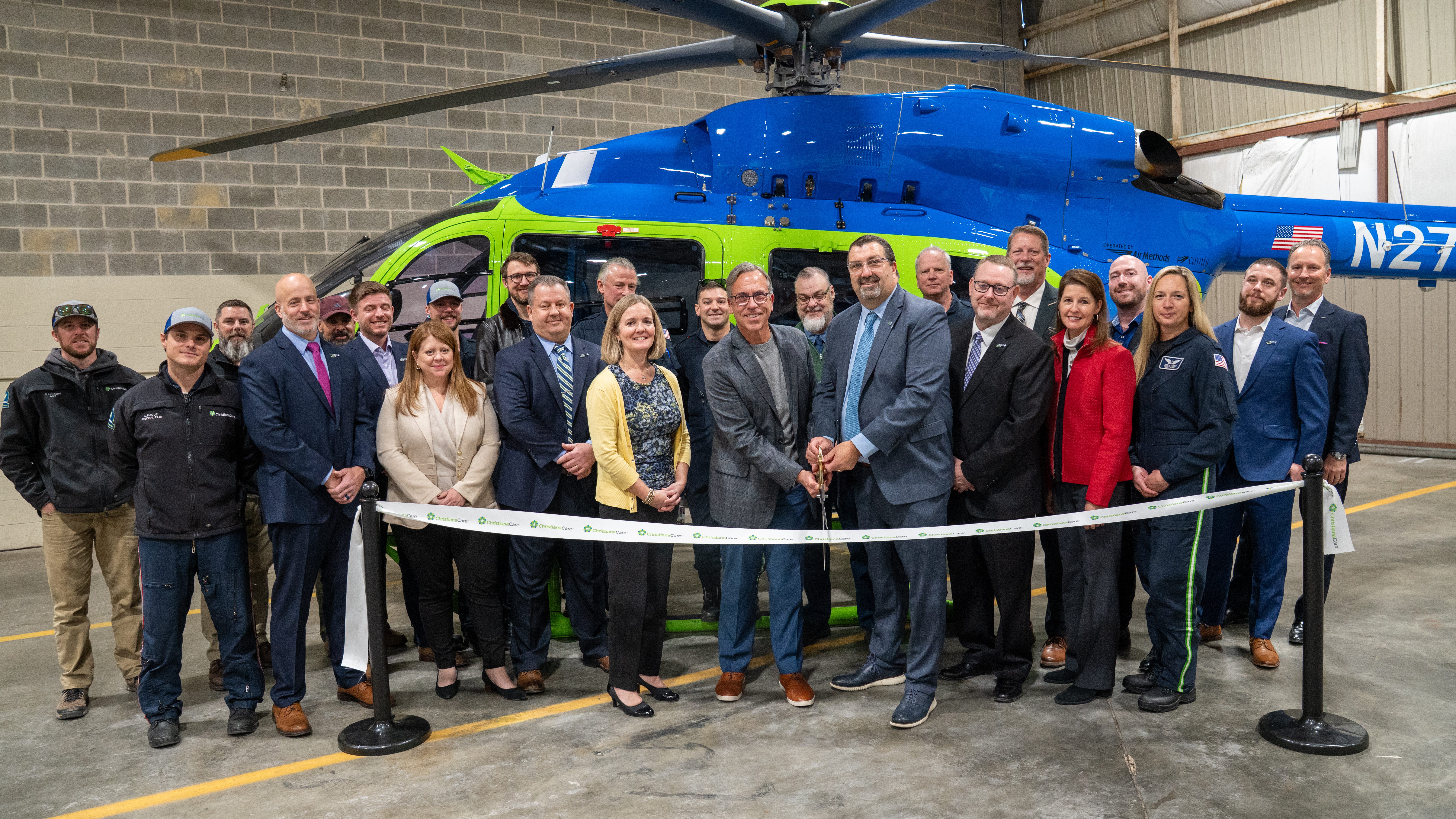 ChristianaCare and Air Methods Celebrate Ribbon Cutting of New H145 D3 Aircraft