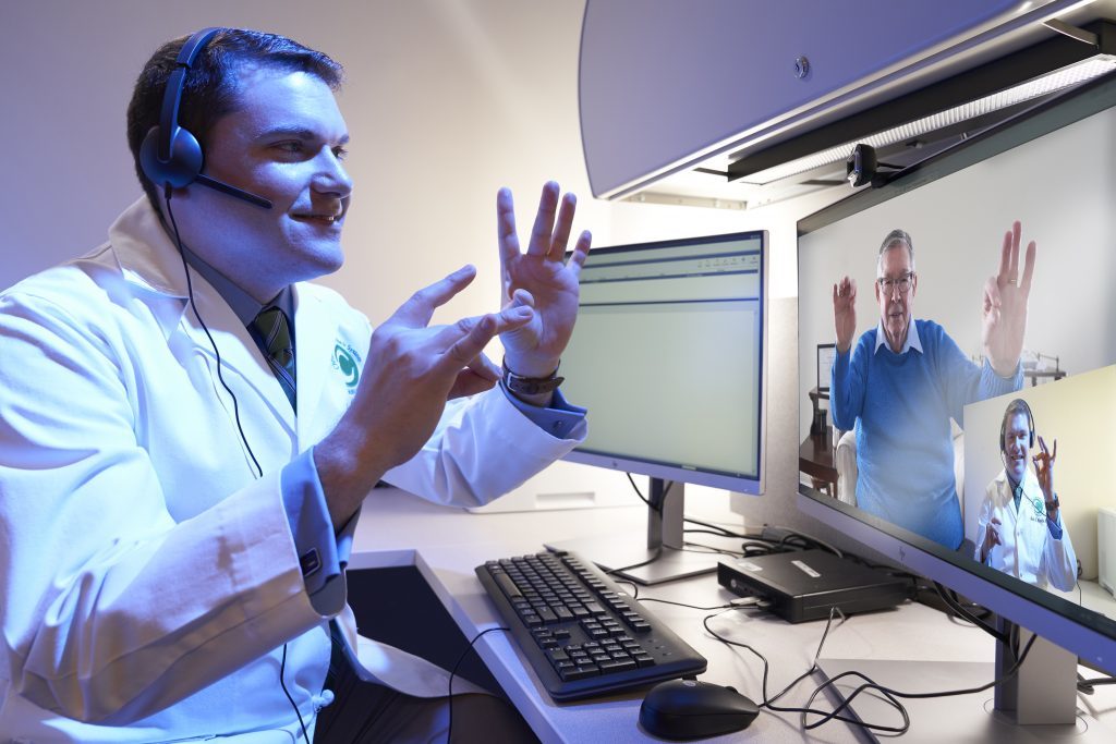 Doctor and patient on teleconference