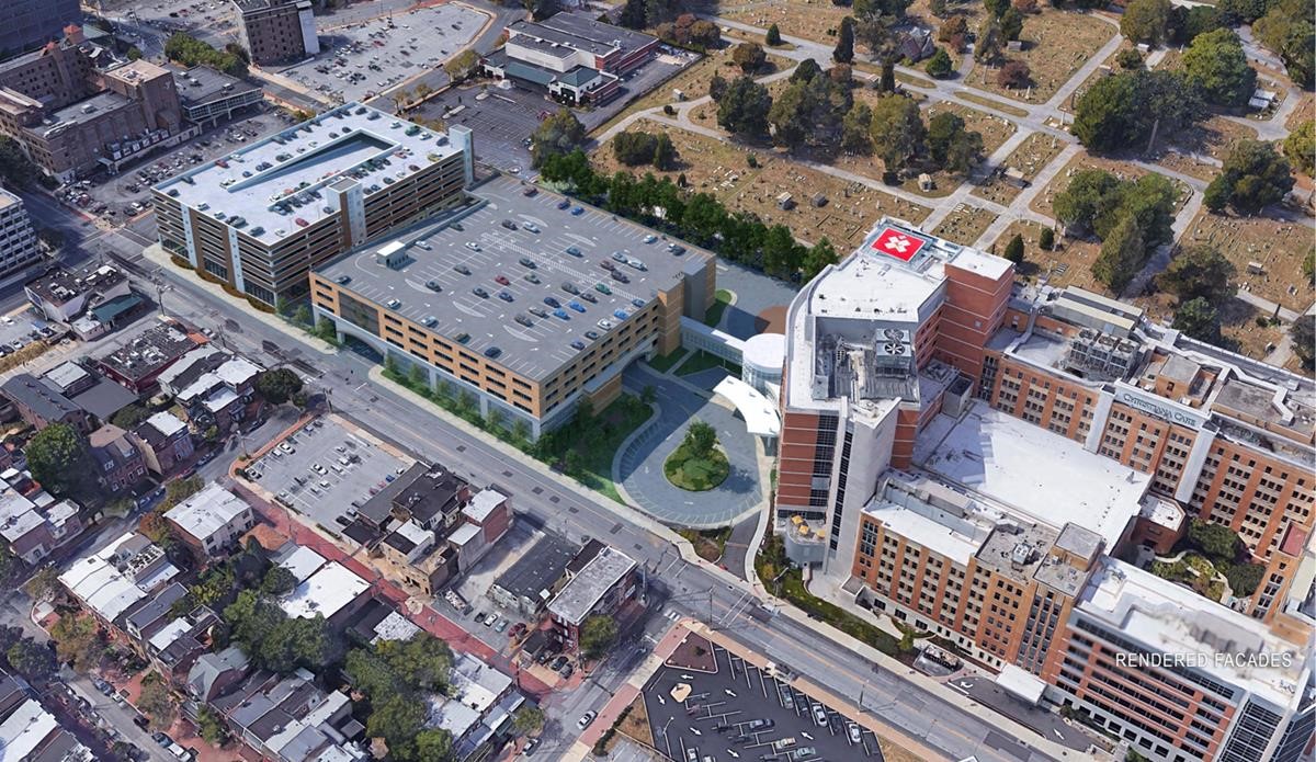 Campus del Wilmington Hospital con estacionamiento