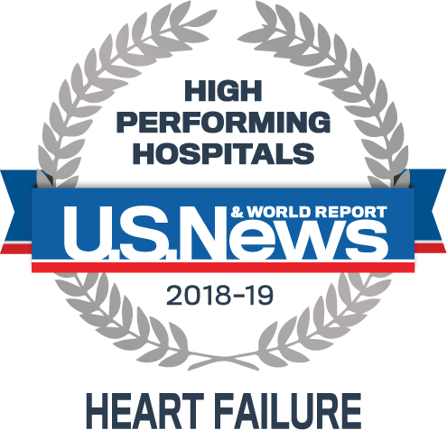 U.S. News & World Report High Performing Hospitals 2018-19 — Heart Failure