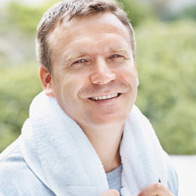 Man with exercise towel