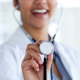 Closeup of doctor with stethoscope