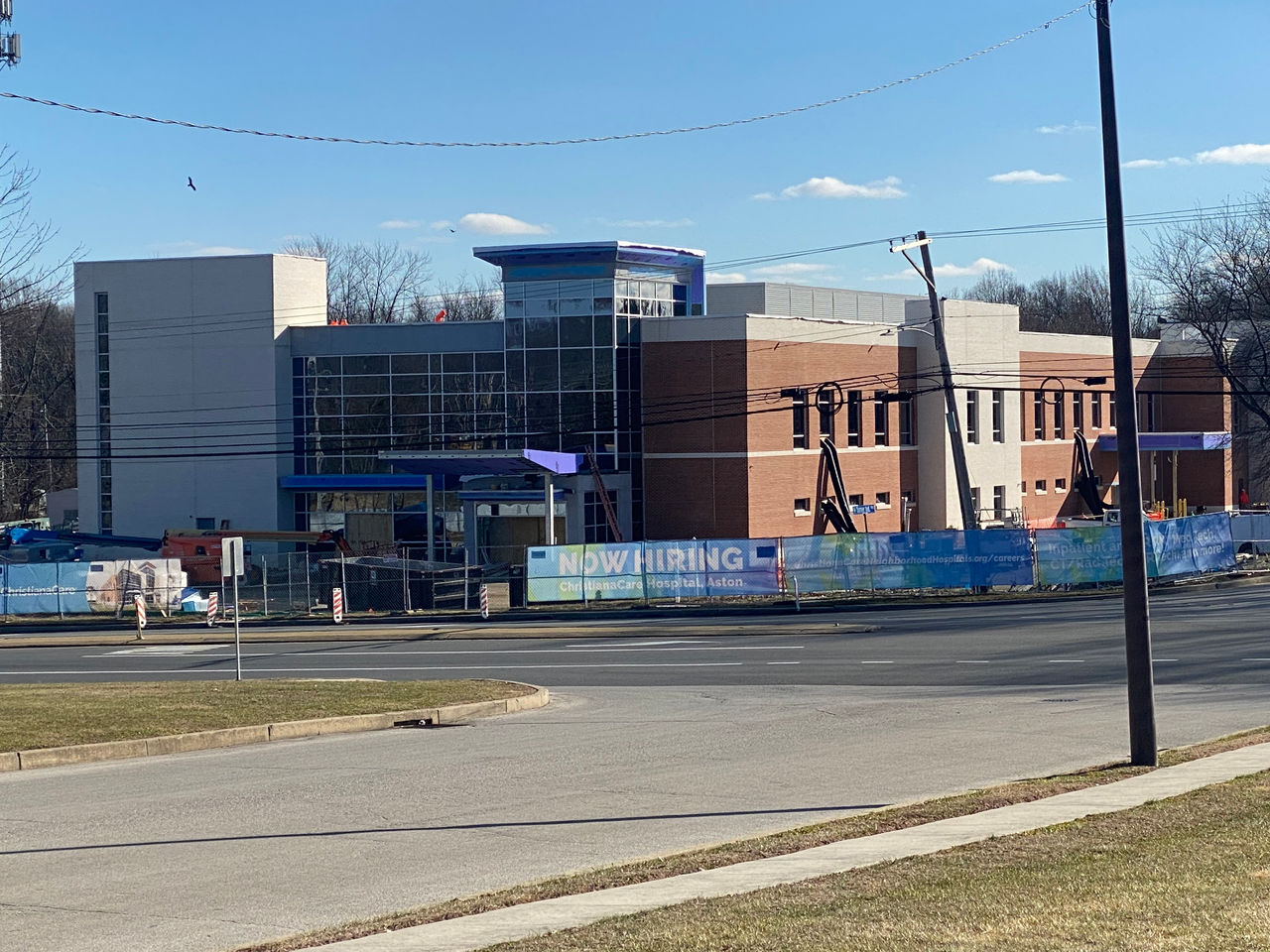 Construction work at the ChristianaCare Aston Campus