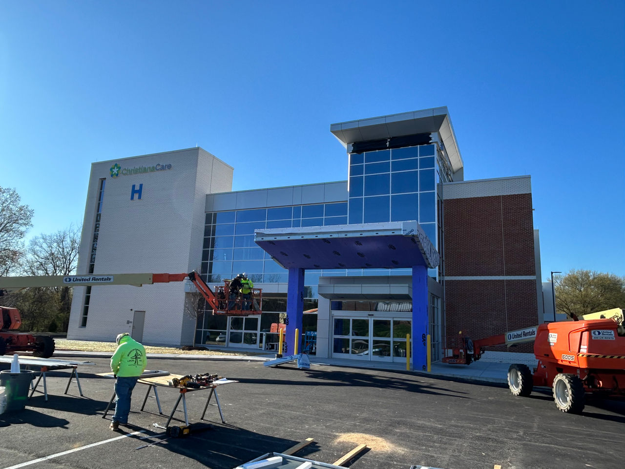 Construction work at the ChristianaCare Aston Campus