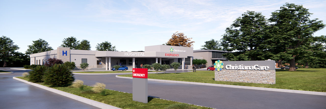 Artist's rendering of ChristianaCare West Grove Campus