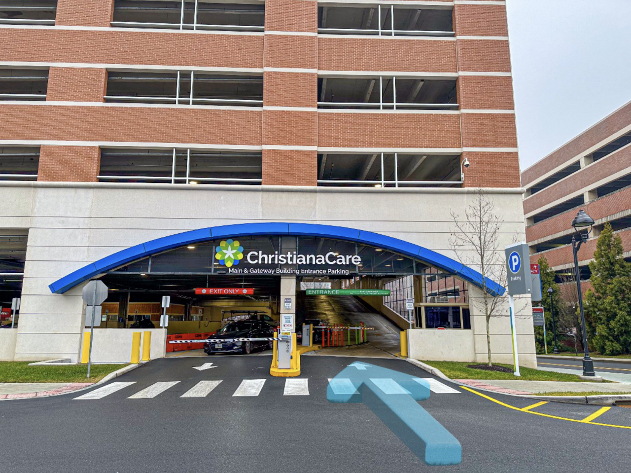 Step 2: Enter the Main & Gateway Building Entrance Parking garage.