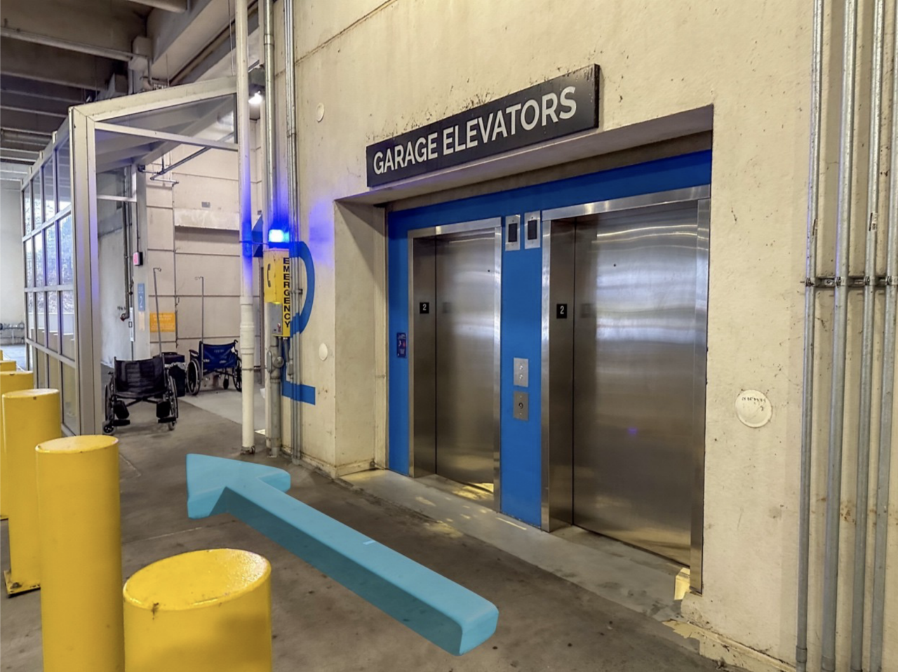 Step 4: When you’ve reached the second floor, exit the elevator and turn right