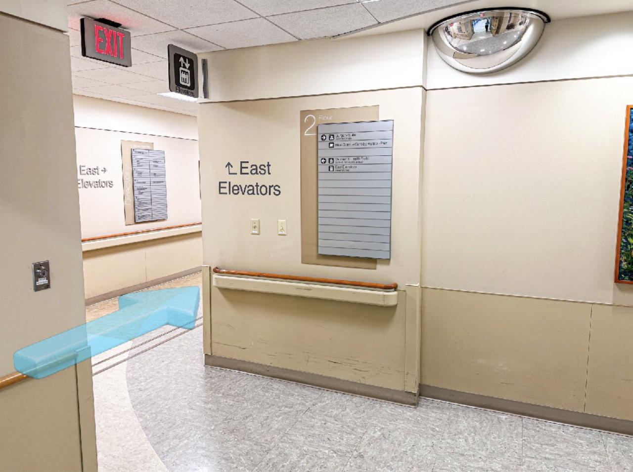 Step 14: Take the first right towards the East Elevators.