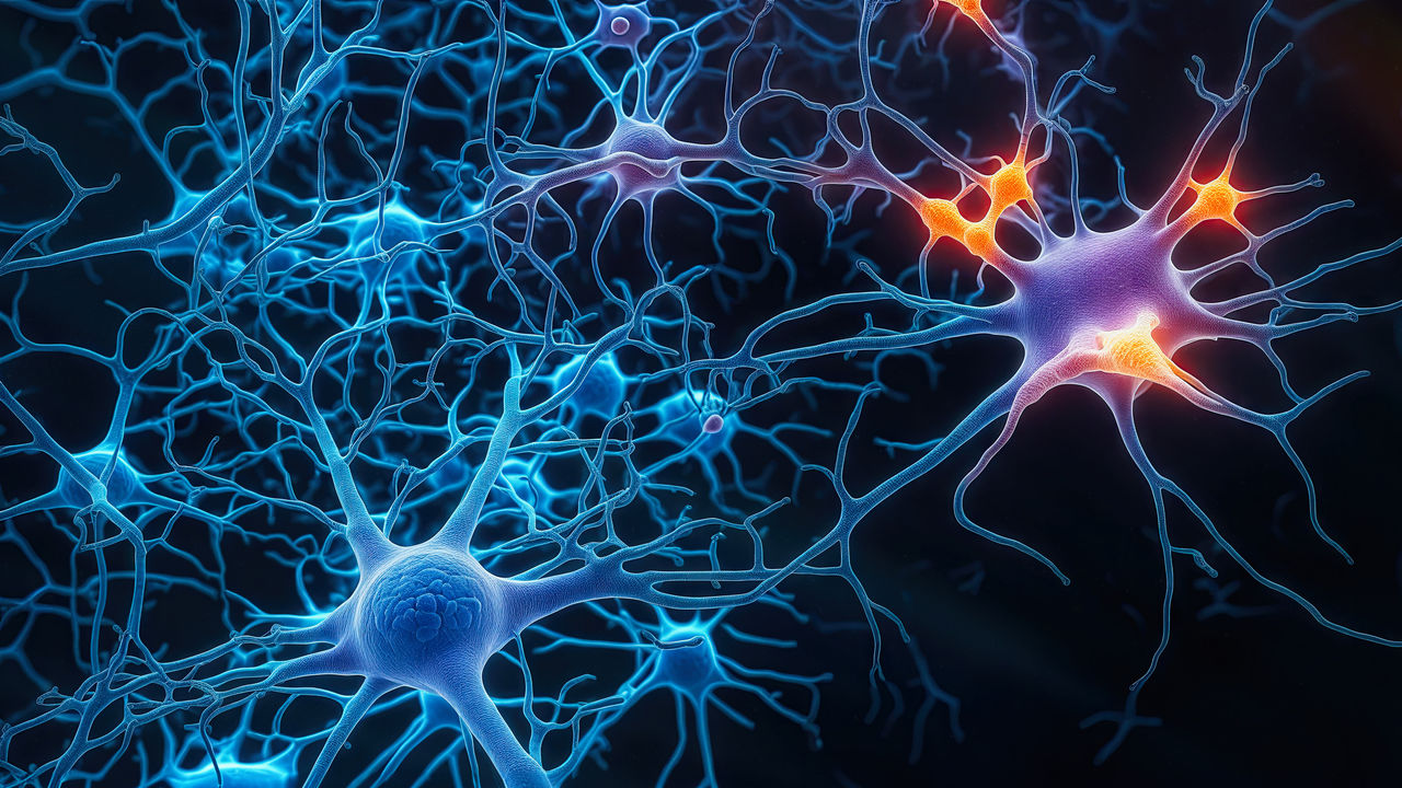 An artist's rendering of neurons in the brain
