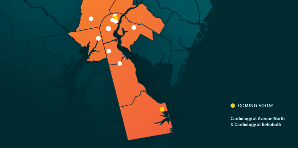 Locations of ChristianaCare Cardiology locations