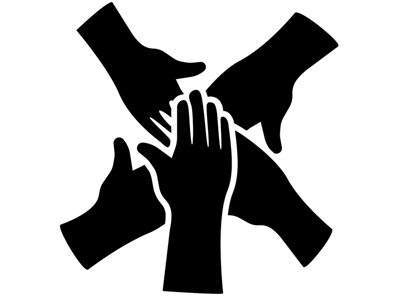 bringing people together. hand on his arm