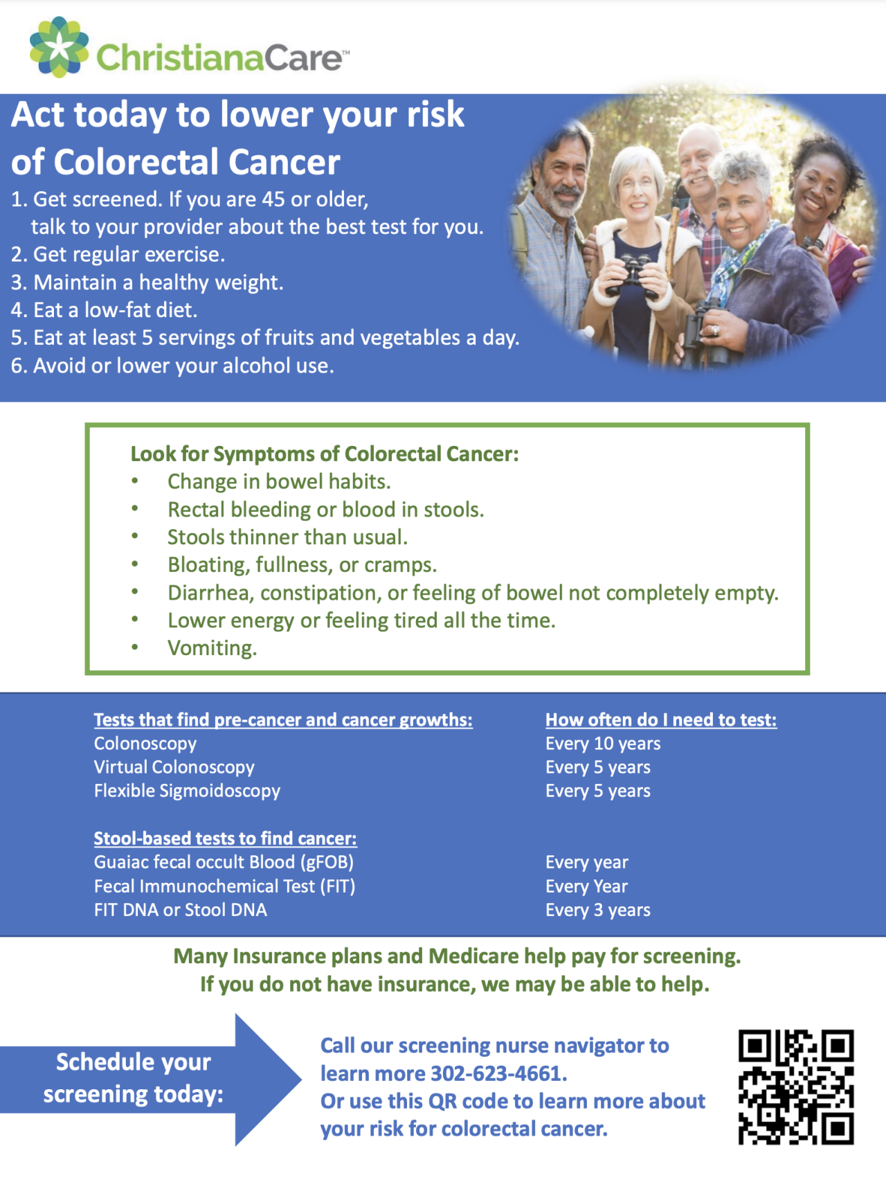 Una muestra de imagen de la hoja de información de concienciación sobre el cáncer colorrectal disponible para su descarga