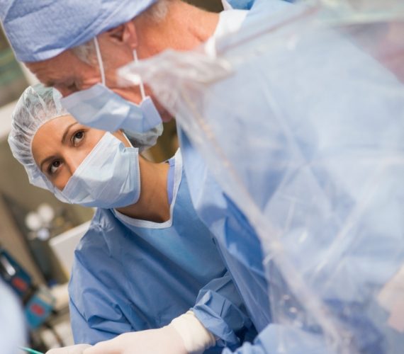 Two surgeons at the operating table